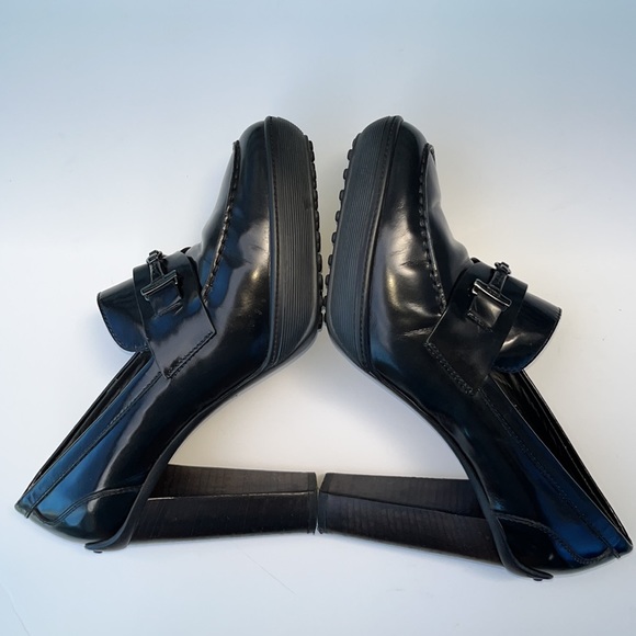 Authentic TOD’S Platform Heels ~ in Black Leather - Picture 12 of 16